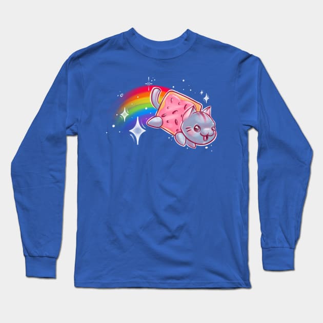 Nyah Cat Kawaii Long Sleeve T-Shirt by InkyMcStapleface